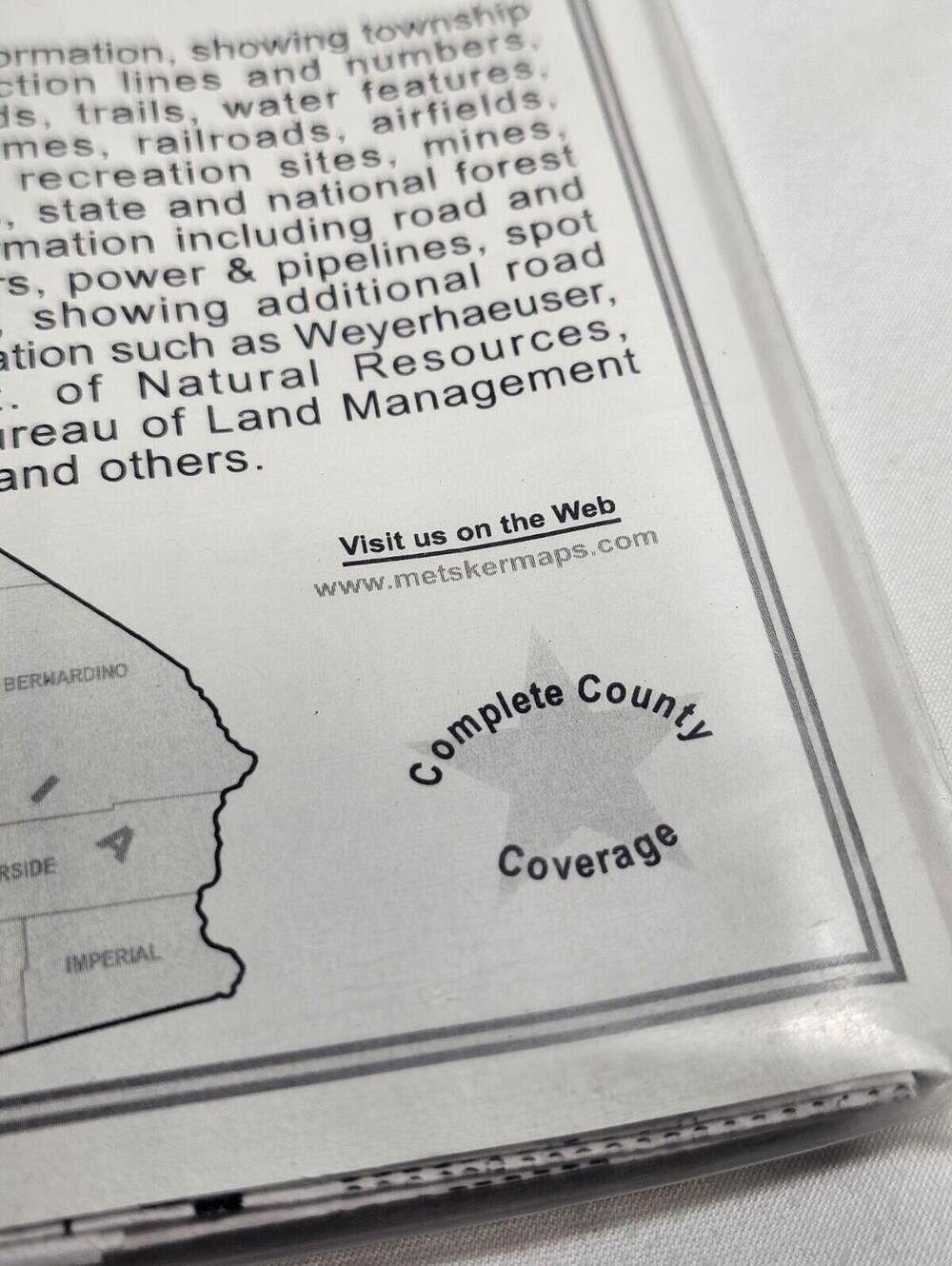 Vintage 1994 Metsker Maps Recreational Map of Whatcom County, Washington B&W - Picture 3 of 6